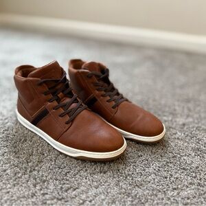 ALDO Men's Brown Leather High-Top Sneakers